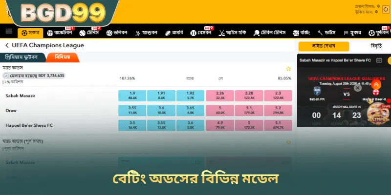 বেটিং অডসের বিভিন্ন মডেল