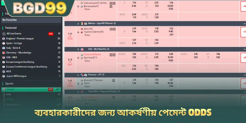 ব্যবহারকারীদের জন্য আকর্ষণীয় পেমেন্ট odds