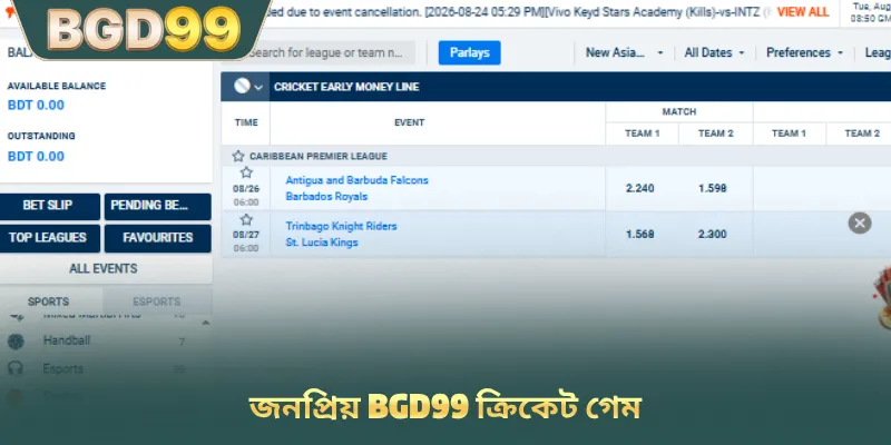 জনপ্রিয় BGD99 ক্রিকেট গেম