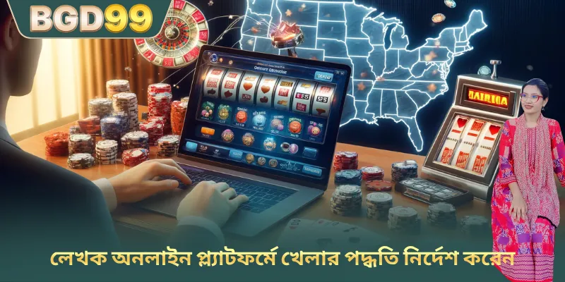 লেখক অনলাইন প্ল্যাটফর্মে খেলার পদ্ধতি নির্দেশ করেন