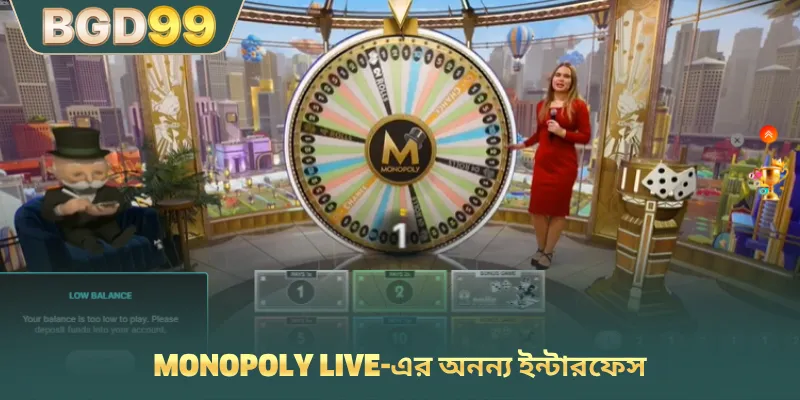 Monopoly Live-এর অনন্য ইন্টারফেস